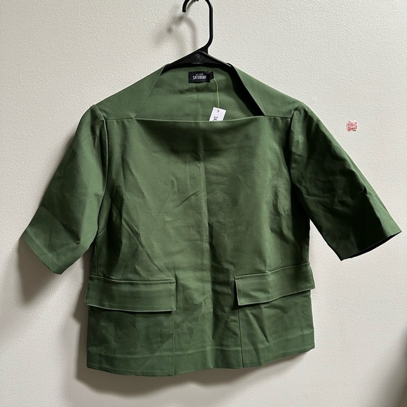 SOLD | Kate Spade Saturday Flat Pocket Blouse | Forest Green | Women’s S - Picture 2 of 9
